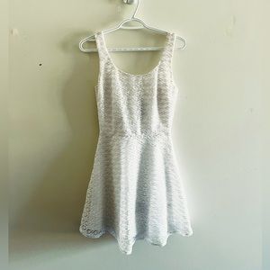 Short white lace skater dress with back zipper low back medium